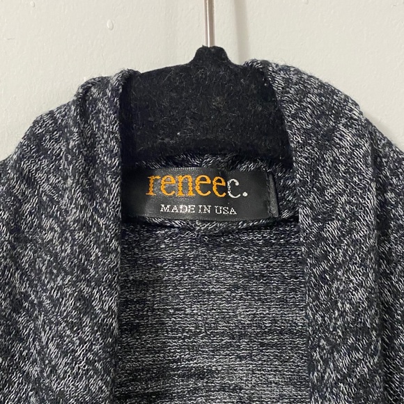 Renee C Black & Grey Open Front Cardigan | Small - Picture 4 of 7